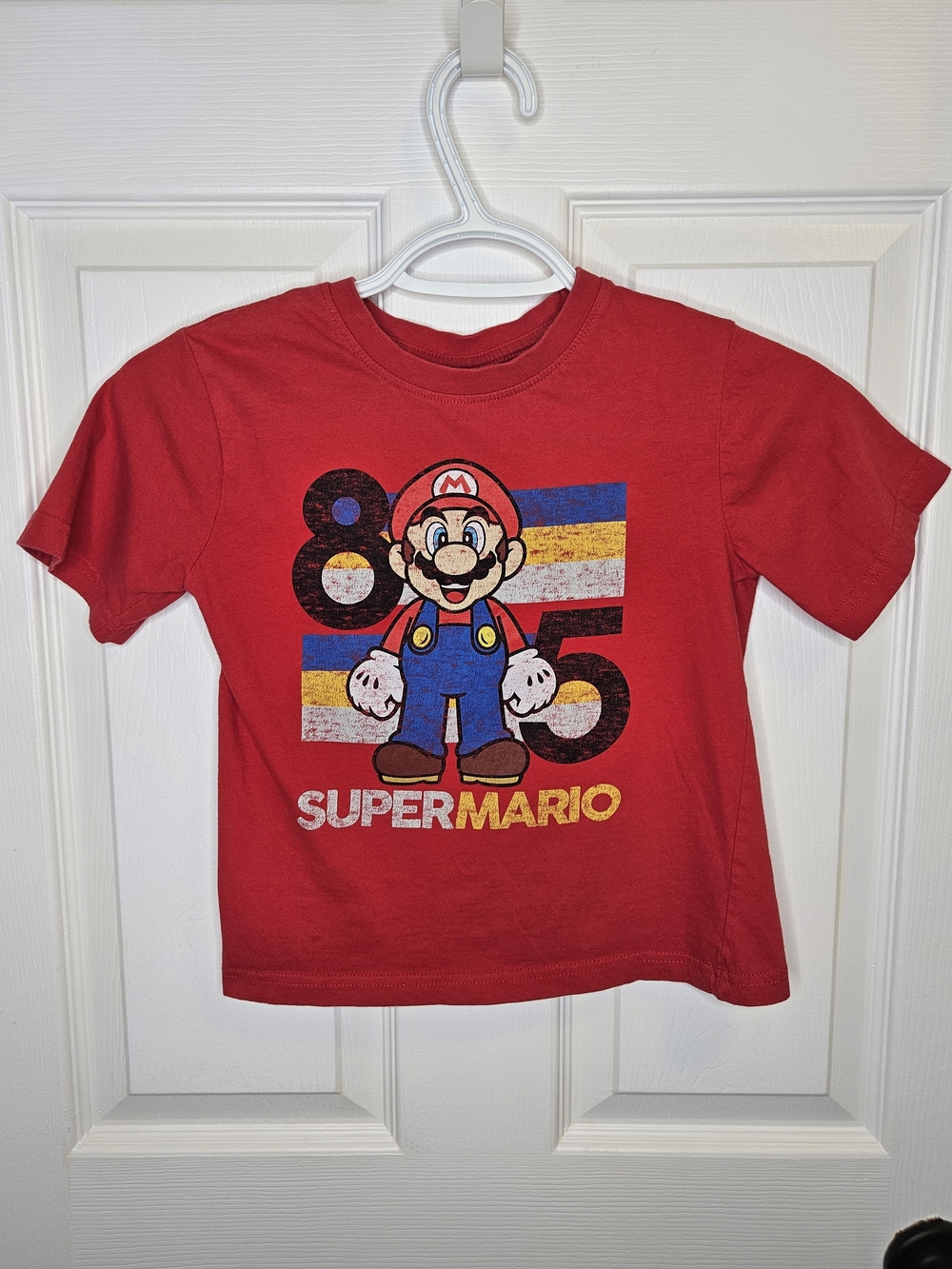 Super Mario Boys Red Graphic Tee Nintendo Kids T-Shirt Size S